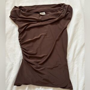 Babaton Chocolate Draped Top
